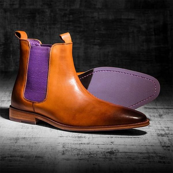 mens purple chelsea boots