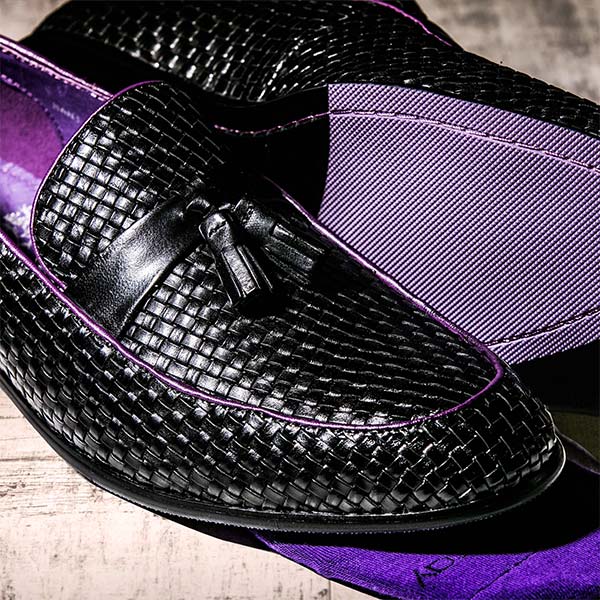 Mens black slip on dress shoes top