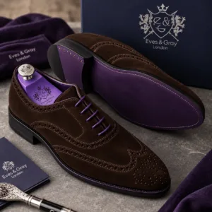 The Meteor Dark Brown Suede Brogue