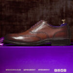 Burnished Dark Brown Italian Leather Goodyear Welted Brogue - Vickers 4