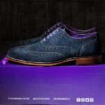 Blue Suede Italian Leather Brogue - Meteor 2