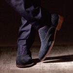 Blue Suede Italian Leather Brogue - Meteor 5