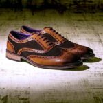 Burnished Tan Leather and brown Suede Brogue - Wellesley 3