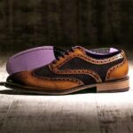 Burnished Tan Leather and brown Suede Brogue - Wellesley 4