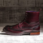 Burnished OxBlood Italian Leather Brogue Boot - Bearcat 4