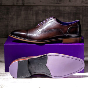 Dark Brown Italian Leather Oxford - Falcon 2