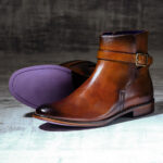 Burnished Tan Italian Leather Strapped Boot - Javelin 2