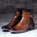 Burnished Tan Italian Leather Strapped Boot - Javelin 3