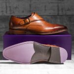 Burnished Italian Tan Leather uppers with Single Monkstrap - Luscombe 1