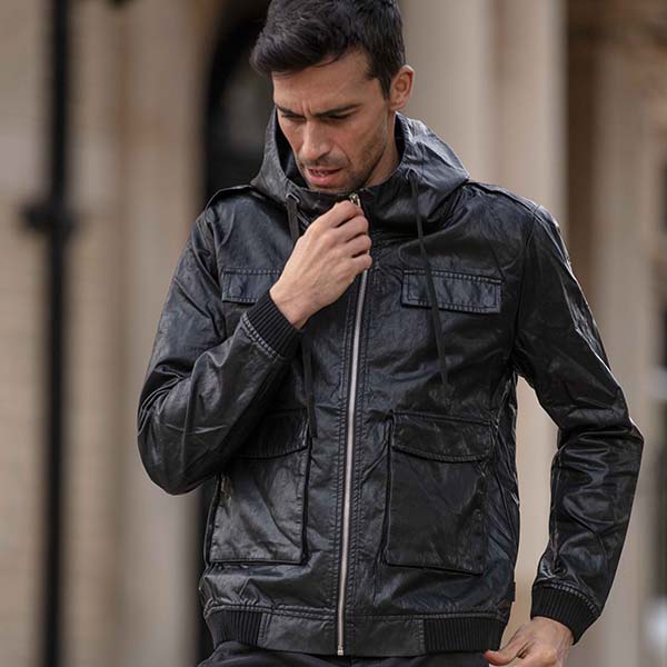 Black bomber jacket with collar deals