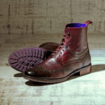 Burnished OxBlood Italian Leather Brogue Boot - Bearcat 2