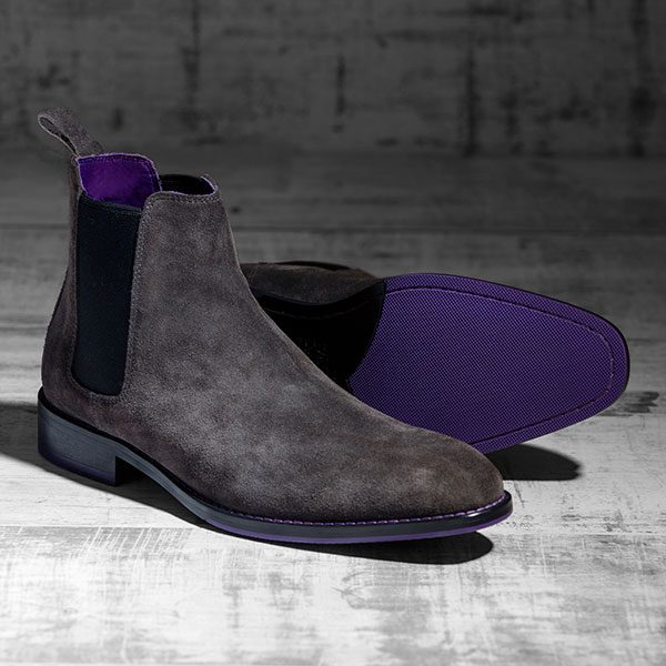 Italian Suede Leather Charcoaol Chelsea Boot - Atlas 1