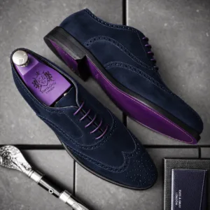 The Meteor Blue Suede Brogue