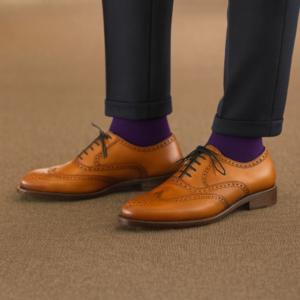 The "Harvard" Burnished Tan Leather Brogue