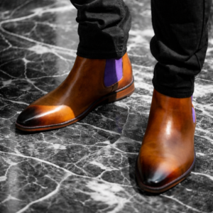 The Hellcat Chelsea Boot Cognac/Purple