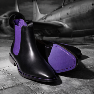 The Hellcat Chelsea Boot in Black/Purple