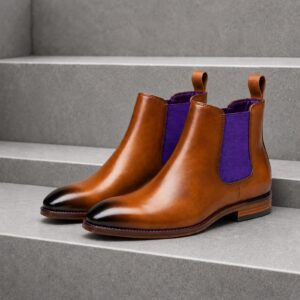 The Hellcat Chelsea Boot Cognac/Purple