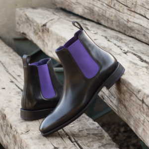 The Hellcat Chelsea Boot in Black/Purple