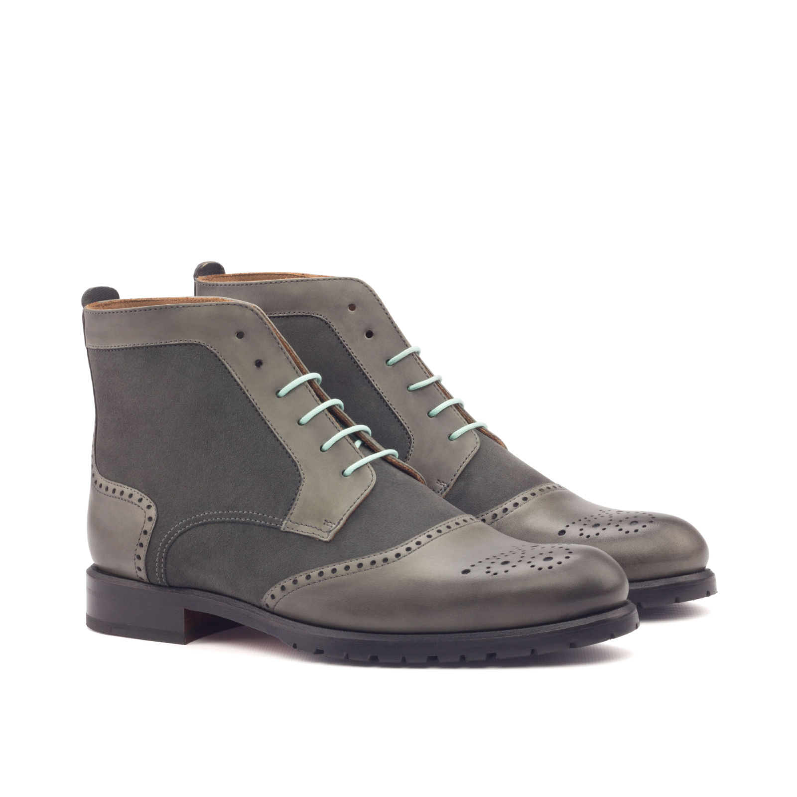Grey brogue boots store