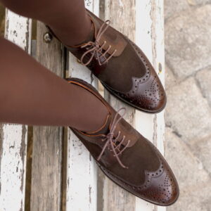 Women's Derby Wingtip Dark Brown Suede