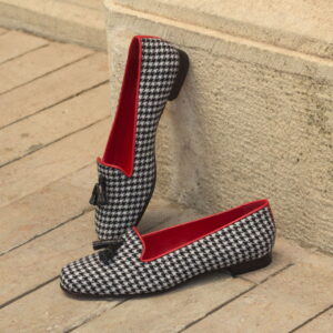 Women's Rose Slippers Black/Houndstooth