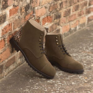 Women's Lace Up Captoe Boot Leopard Sartorial/Khaki