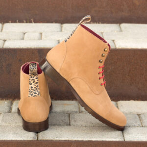 Women's Lace Up Captoe Boot Leopard/Camel