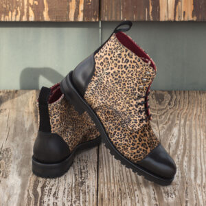 Women's Lace Up Captoe Boot Leopard
