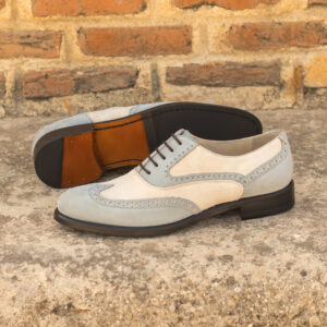 Women's Full Suede Brogue Light Grey